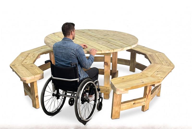 שולחן קקל עגול מונגש לנכים